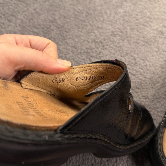 Finn Comfort Sandals Womens Size 39 Black Slide Shoes Leather Orthopedic Germany - Picture 10 of 10